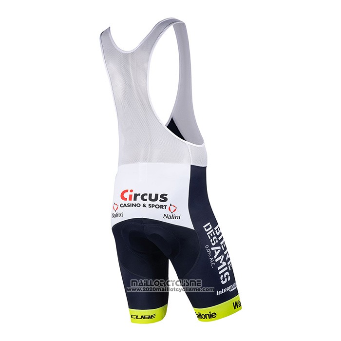 2022 Maillot Cyclisme Wanty-Gobert Cycling Team Blanc Bleu Manches Courtes et Cuissard